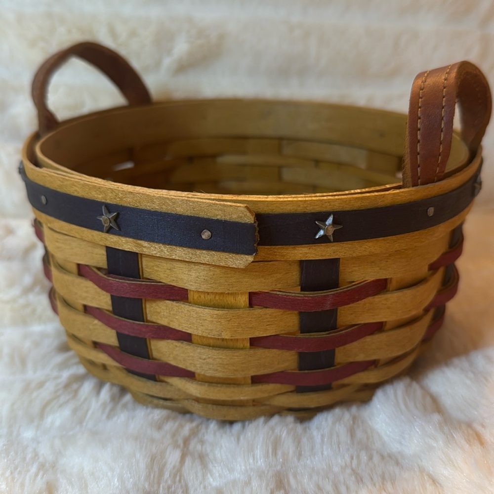 πββ¬ Longberger Proudly American Button Basket approx 6βx 3β - Picture 5 of 10